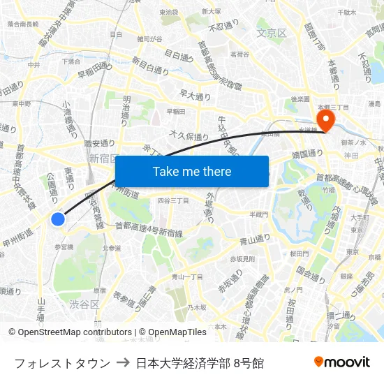 フォレストタウン to 日本大学経済学部 8号館 map