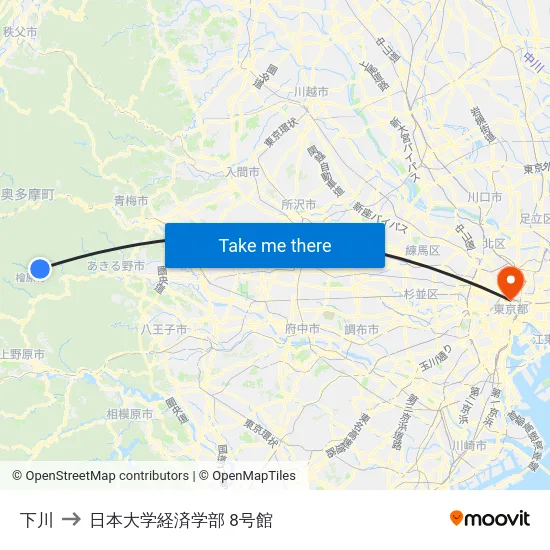 下川 to 日本大学経済学部 8号館 map