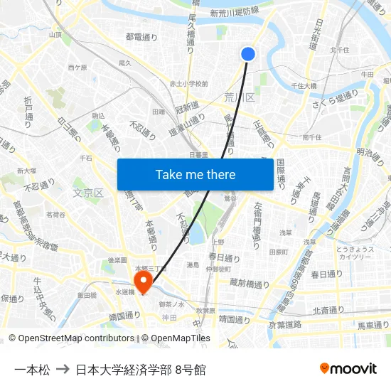 一本松 to 日本大学経済学部 8号館 map