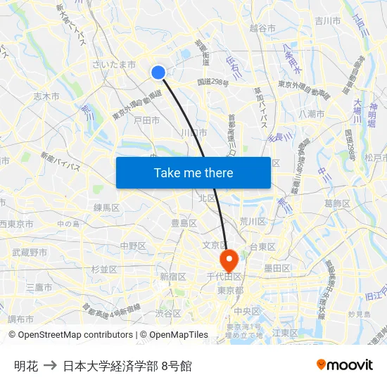 明花 to 日本大学経済学部 8号館 map