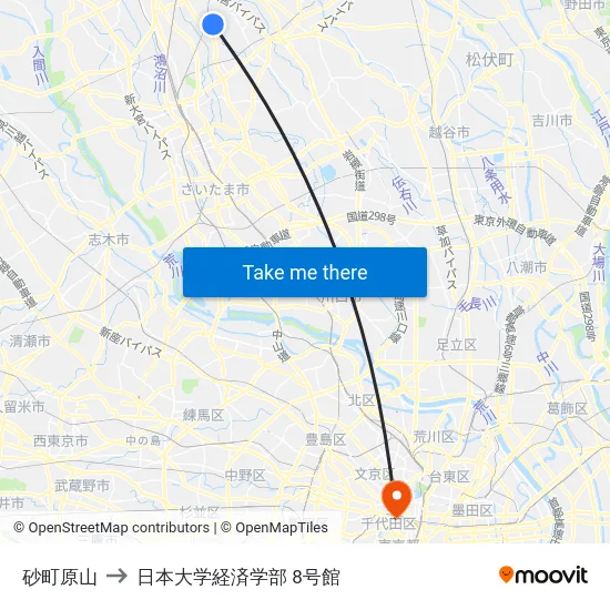 砂町原山 to 日本大学経済学部 8号館 map