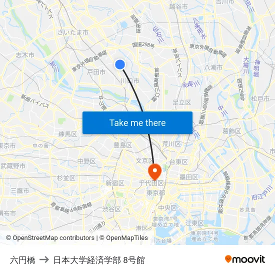 六円橋 to 日本大学経済学部 8号館 map