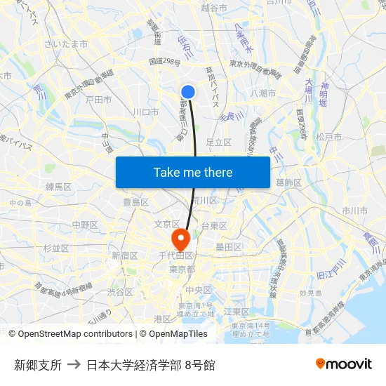 新郷支所 to 日本大学経済学部 8号館 map
