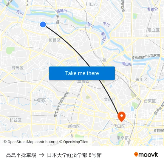 高島平操車場 to 日本大学経済学部 8号館 map