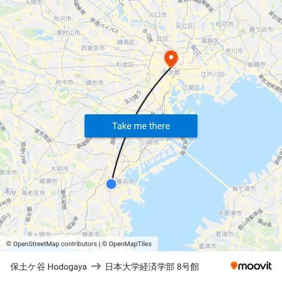 保土ケ谷 Hodogaya to 日本大学経済学部 8号館 map