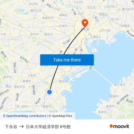 下永谷 to 日本大学経済学部 8号館 map