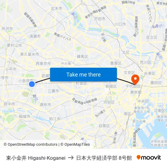 東小金井 Higashi-Koganei to 日本大学経済学部 8号館 map