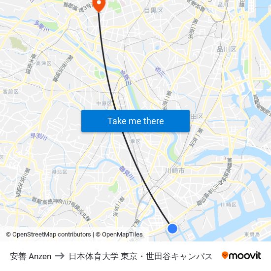 安善 Anzen to 日本体育大学 東京・世田谷キャンパス map