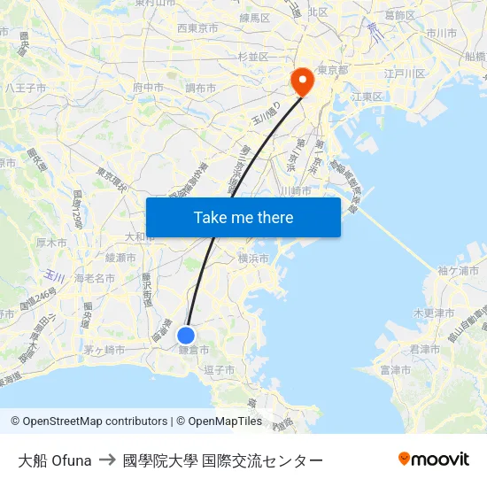 大船 Ofuna to 國學院大學 国際交流センター map