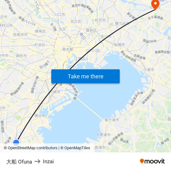大船 Ofuna to Inzai map