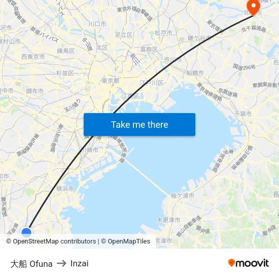 大船 Ofuna to Inzai map
