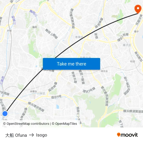 大船 Ofuna to Isogo map