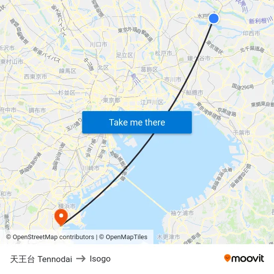 天王台 Tennodai to Isogo map