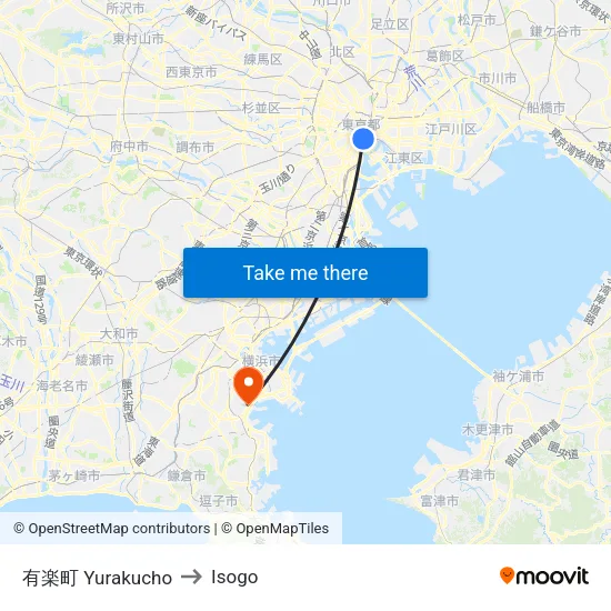 有楽町 Yurakucho to Isogo map