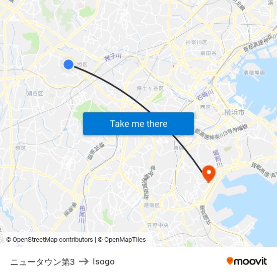 ニュータウン第3 to Isogo map