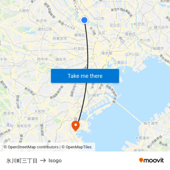 Hikawa-cho 3-chome to Isogo map