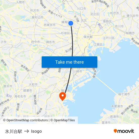 氷川台駅 to Isogo map