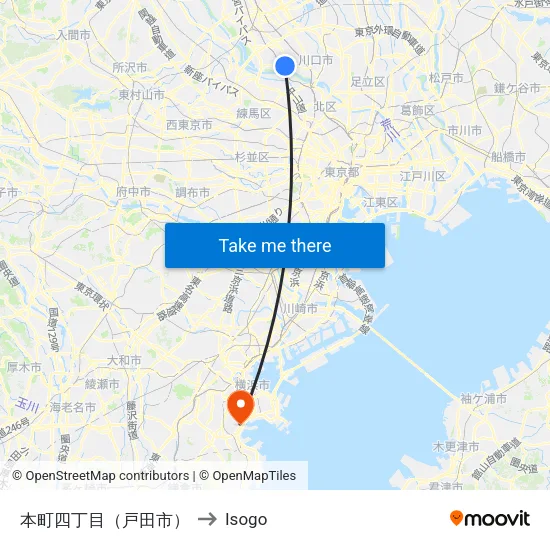 本町四丁目（戸田市） to Isogo map
