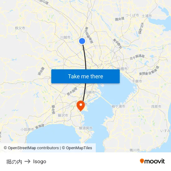 堀の内 to Isogo map