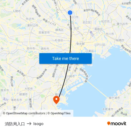消防局入口 to Isogo map