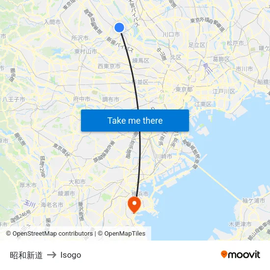 昭和新道 to Isogo map