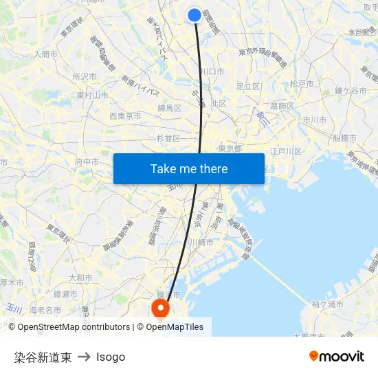 Someya Shindo East to Isogo map
