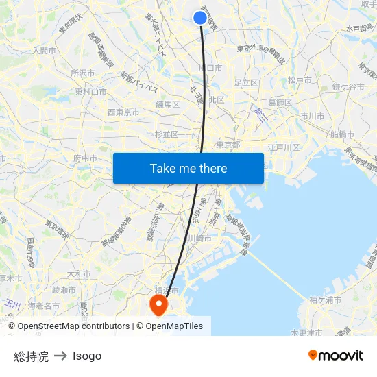 総持院 to Isogo map