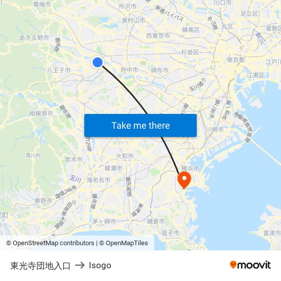 東光寺団地入口 to Isogo map