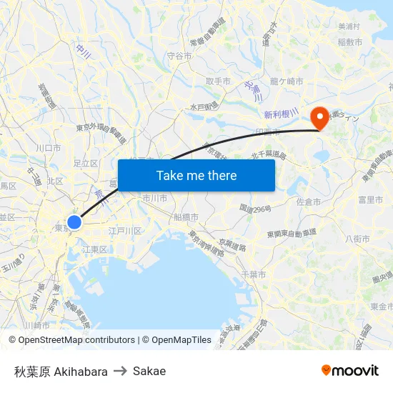 秋葉原 Akihabara to Sakae map