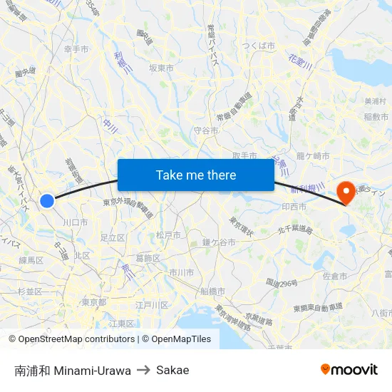 南浦和 Minami-Urawa to Sakae map