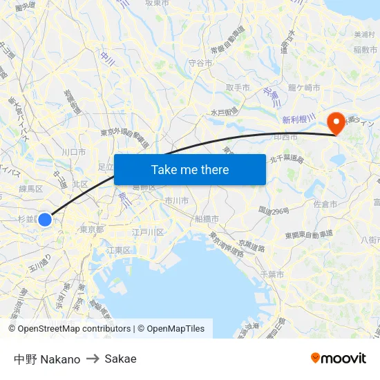 中野 Nakano to Sakae map