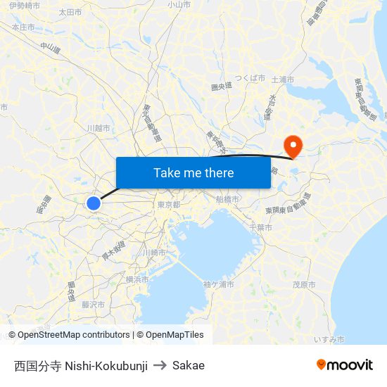 西国分寺 Nishi-Kokubunji to Sakae map