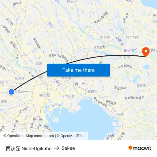 西荻窪 Nishi-Ogikubo to Sakae map