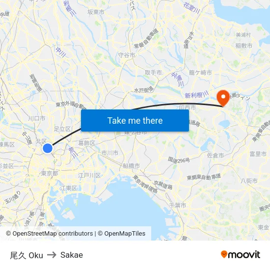 尾久 Oku to Sakae map