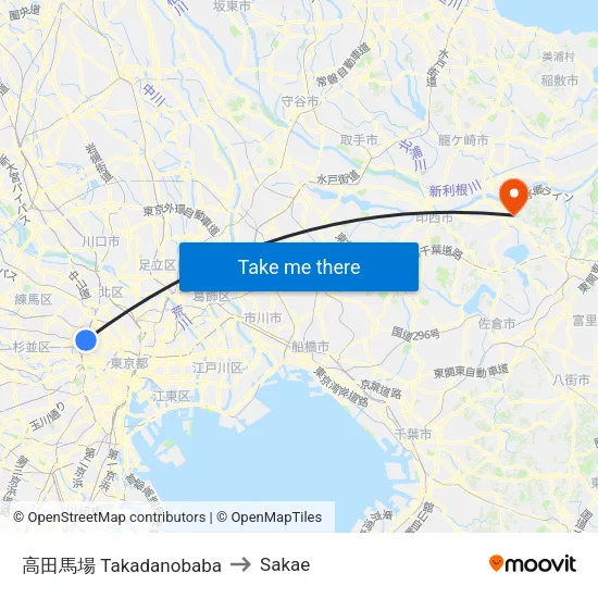 高田馬場 Takadanobaba to Sakae map