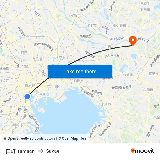 田町 Tamachi to Sakae map