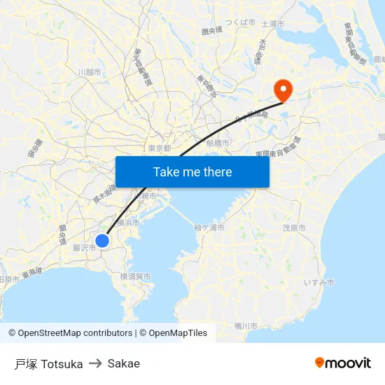 戸塚 Totsuka to Sakae map