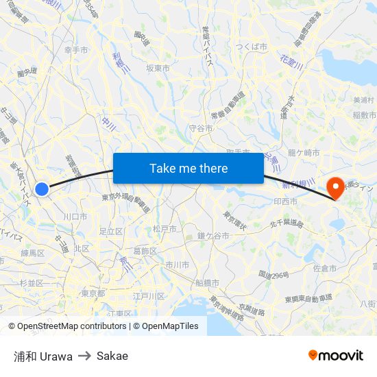 浦和 Urawa to Sakae map
