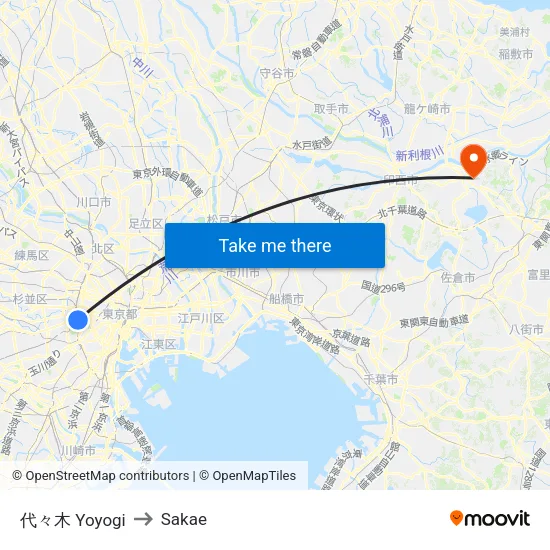 代々木 Yoyogi to Sakae map