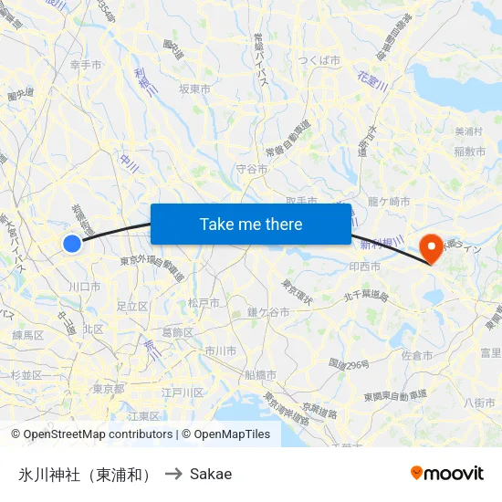 Hikawa Shrine (Higashi-Urawa) to Sakae map