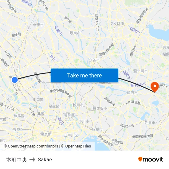 Honmachi Central to Sakae map
