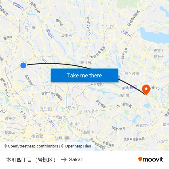 Honcho 4-chome (Iwatsuki) to Sakae map