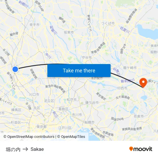 Horinouchi to Sakae map