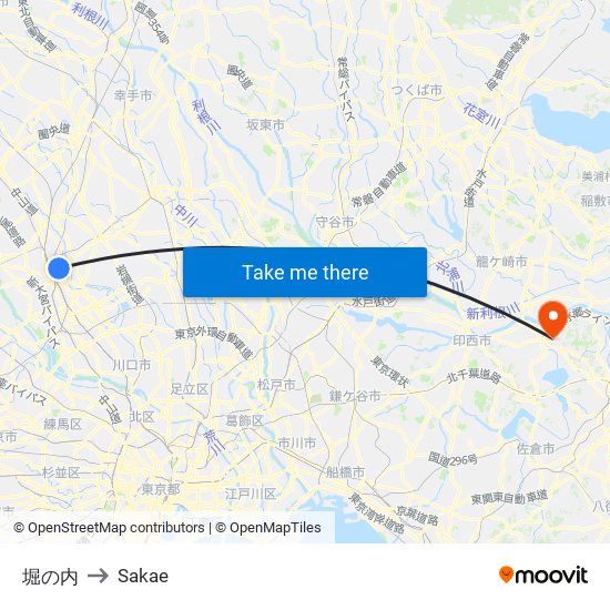 堀の内 to Sakae map