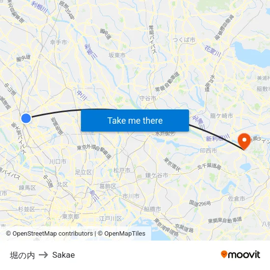 堀の内 to Sakae map
