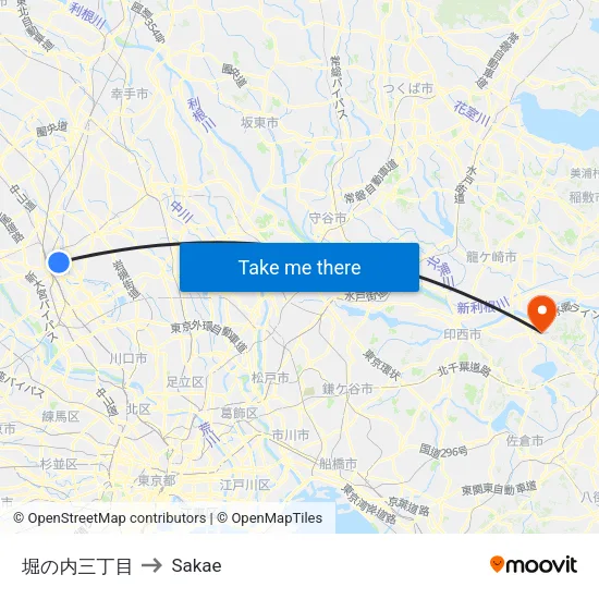 堀の内三丁目 to Sakae map