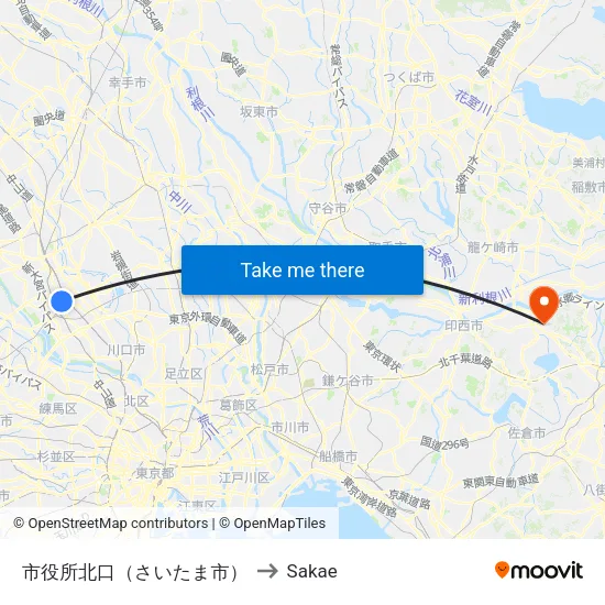 市役所北口（さいたま市） to Sakae map