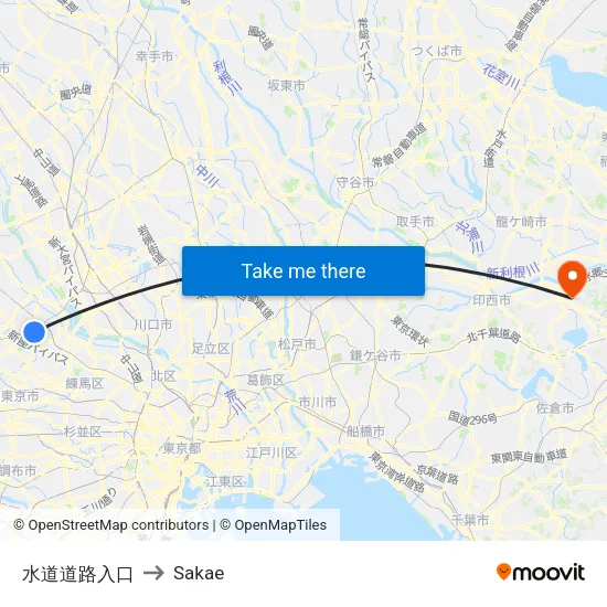 水道道路入口 to Sakae map