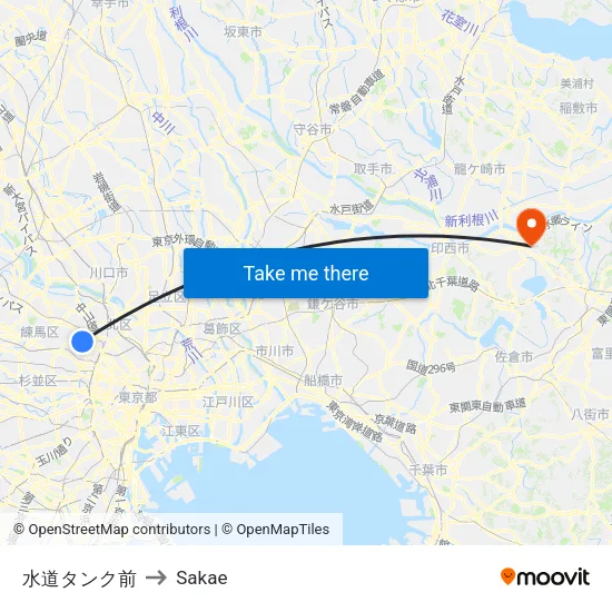 水道タンク前 to Sakae map