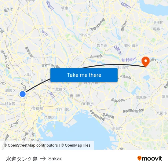水道タンク裏 to Sakae map